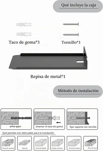 Vista 12 de Estante de montaje en pared para altavoces inteligentes Negro