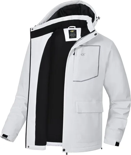 Vista 9 de Tyhengta Chaquetas de esquí impermeables para hombre, abrigos de invierno, chaqueta de nieve ajustable, cortavientos de forro polar, rompevientos