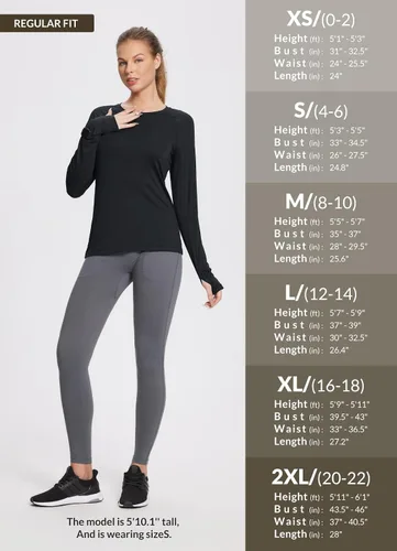 Vista 7 de BALEAF Women's Long Sleeve Running Shirts Workout Tops Athletic Active Quick Dry Soft Lightweight