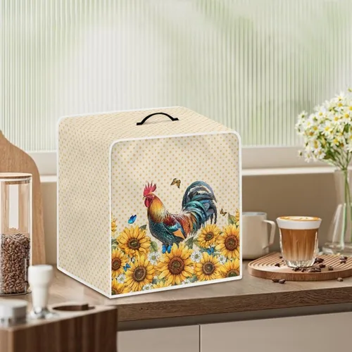 Vista 141 de Funda para cafetera, poliéster, azul, se adapta a la mayoría de máquinas de café estándar, protector resistente al polvo, huellas dactilares Playa