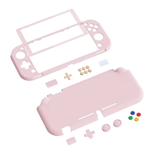 Vista 2 de eXtremeRate PlayVital Protective Grip Case for Nintendo Switch Lite, Cherry Blossoms Pink Hard Cover Protector for Nintendo Switch Lite - 1 x White