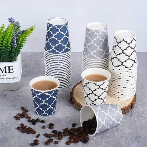 Vista 7 de Clawsoff [Paquete de 300] Vasos de papel de 3 onzas, vasos pequeños para enjuague bucal de 3 onzas, mini vasos de baño desechables, vasos de papel