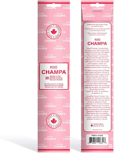 Vista 5 de Sándalo Champa - Varitas de incienso de 11 pulgadas, cada barra de aroma de larga duración dura más de 60 minutos. Los ingredientes puros hacen que