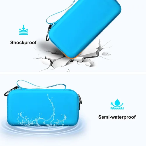 Vista 5 de BOVKE Funda rígida para calculadora de colores Texas Instruments TI-84 Plus CE, TI-84 Plus/TI-83 Plus CE, bolsillo con cremallera adicional para Azul