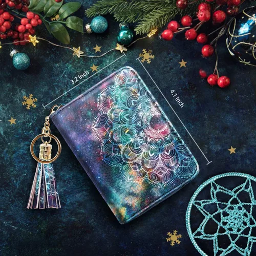 Vista 2 de Pequeña cartera para tarjeta de crédito RFID con brillantina.para mujer, cartera Rfid, S