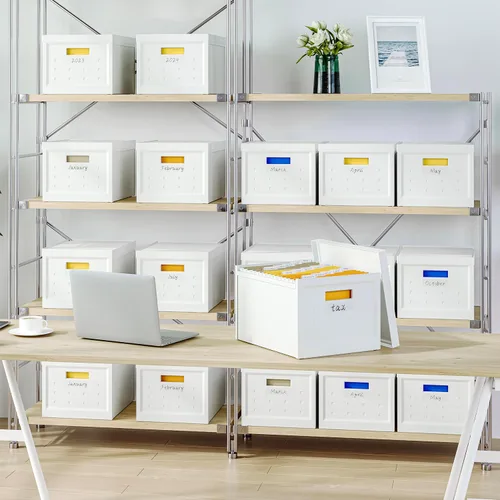 Vista 9 de Seseno Caja organizadora de archivos con tapa, organizador universal de archivos colgantes, caja de carpetas de archivos de tamaño carta/legal