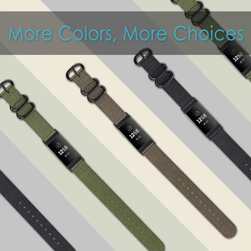 Vista 4 de Fintie Bandas compatibles con Fitbit Charge 4 3 3SE, correa de repuesto de nailon suave (negro)