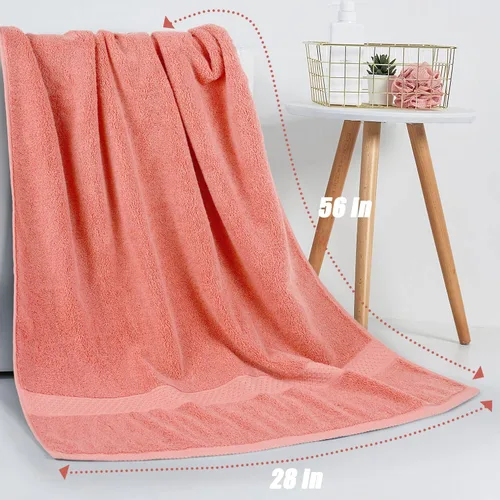 Vista 2 de Cleanbear Toallas de Baño Suaves Toallas de Ducha Juego de 2 con Colores Variados 100% Algodón Toallas de Baño para Hombres y Mujeres de Secado