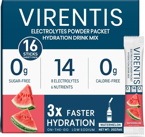 Vista 9 de 16 Sobres de Polvo de Electrolitos Sin Azúcar, Paquetes de Hidratación, Mezcla de Bebida de Electrolitos IV Líquida Diaria para Rehidratación con 8