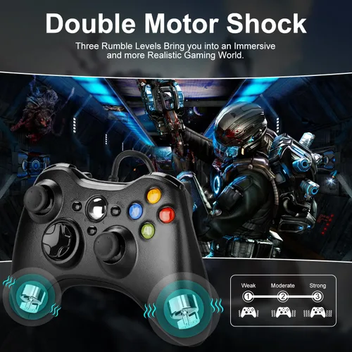 Vista 6 de Xbox One Wired Controller, Compatible with Xbox Controller, Share Function Wired Xbox One Controller with 3.5mm Audio Headphone Jack Double Shock