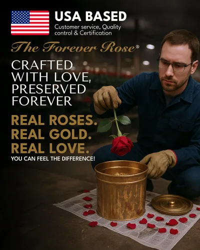 Vista 3 de Forever Rose Bañada a mano en oro de 24 quilates, piedra natal de noviembre inspirada en topacio dorado con destellos, rosa real en caja de regalo
