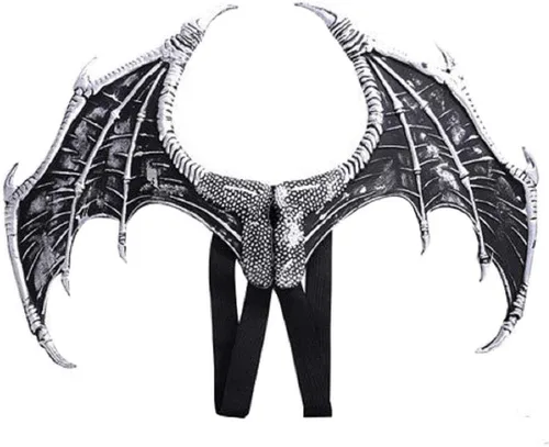 Vista 4 de Himine Alas de dragón Props Cosplay Wings Negro