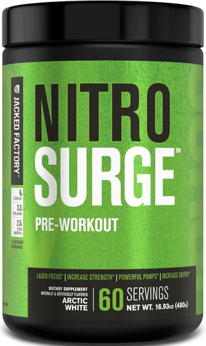 Vista 23 de Jacked Factory NITROSURGE Suplemento Pre Entrenamiento - Energía Sin Límites, Ganancias Instantáneas de Fuerza, Enfoque Claro, Bombeos Intensos