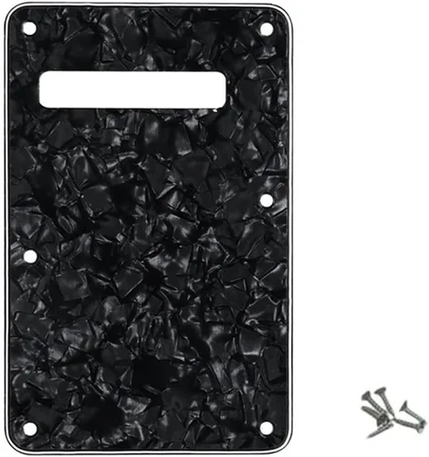 Vista 8 de ROLIZO Pickguard Tremolo - Placa trasera estándar para guitarra Stratocaster, fabricada en Estados Unidos, perla envejecida multicolor/fantasía