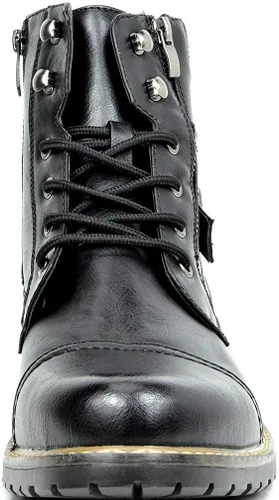 Vista 4 de Bruno Marc Men's Motorcycle Combat Boots Zipper Biker Boot