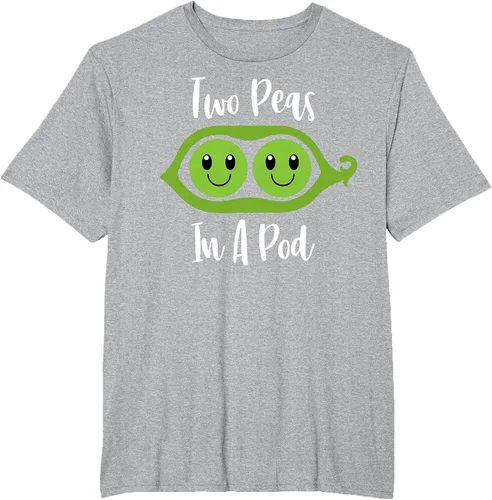 Vista 19 de Two Peas in A Pod Couples Matching Best Friend Cute Veg T-Shirt Baby Blue