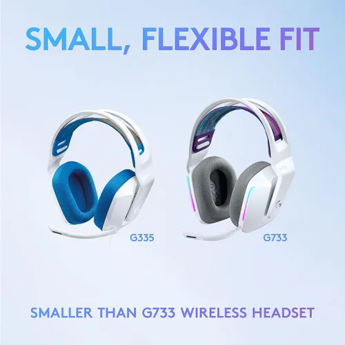 Vista 11 de Logitech G335 - Auriculares con cable para videojuegos, micrófono abatible, conector de audio de 3.5 mm, almohadillas de espuma viscoelástica