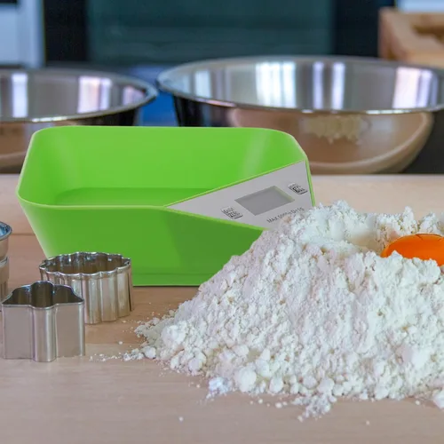 Vista 5 de Toyvian Báscula digital de cocina con cuenco integrado, pesaje preciso de alimentos para hornear y cocinar, diseño de botón simple, compacto,