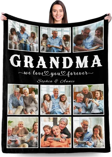 Vista 23 de Regalos personalizados para novio, novia, regalo personalizado para marido y esposa, mantas personalizadas con imágenes, manta de fotos