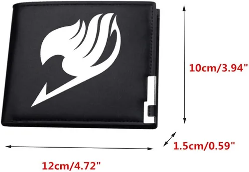 Vista 2 de ASLNSONG Anime Slim Front Pocket Wallet Short Pattern PU Wallet para hombres estudiantes