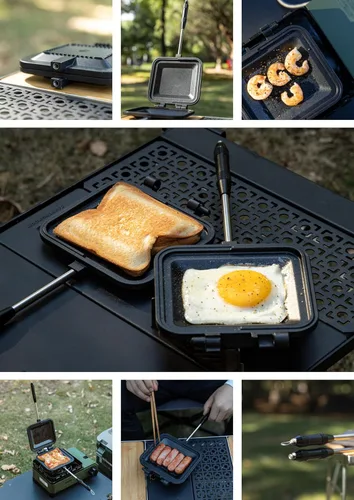 Vista 8 de camping moon Sandwichera Arena caliente Solo quemador Gas Fire Open Fire Compact Aluminio TT-1315 (negro)