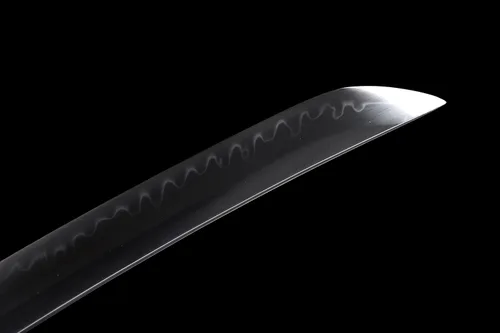 Vista 6 de Tanto Sword - Espada corta hecha a mano de arcilla katana templada de acero T10 real Hamon espada samurái de espiga completa afilada