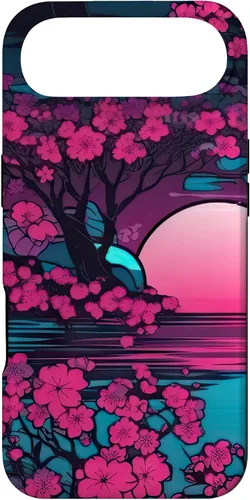 Vista 27 de Synthwave Cherry Blossoms Case for iPhone 17