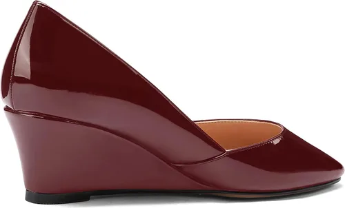 Vista 5 de MODENCOCO Zapatos de tacón bajo con cuña de tacón bajo para mujer, con puntera cuadrada, 2 pulgadas