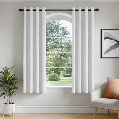 Vista 29 de FMFUNCTEX - Cortinas 100% opacas color beige de 40 x 63 pulgadas para dormitorio, 2 paneles Black out Drapes, Thermal Insulated Noise Reducing