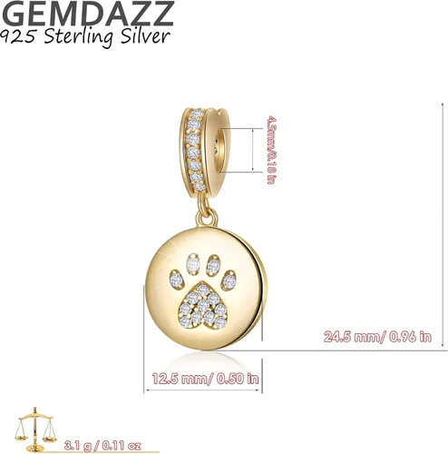 Vista 4 de Juego de dijes de oro para pulseras de bricolaje, dije de corazón de flecha y dije de circonita redonda en plata de ley 925, regalo