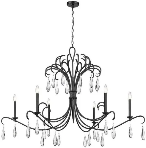 Vista 10 de Z-Lite 3039-59GG Amara - Lámpara de araña de 6 luces en estilo contemporáneo, 34 pulgadas de alto y 58.75 pulgadas de ancho, color acabado: dorado
