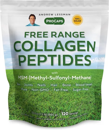 Vista 10 de ANDREW LESSMAN Péptidos de colágeno en polvo y MSM 30 porciones - Apoya la piel suave y suave y cómodas articulaciones. Puro. Súper soluble. Sin