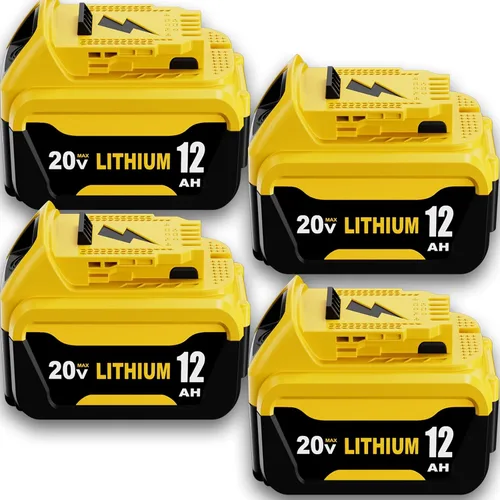 Vista 7 de Paquete de 2 repuestos DCB206 de 12.0Ah para batería Dewalt de 20 V y cargador DCB107