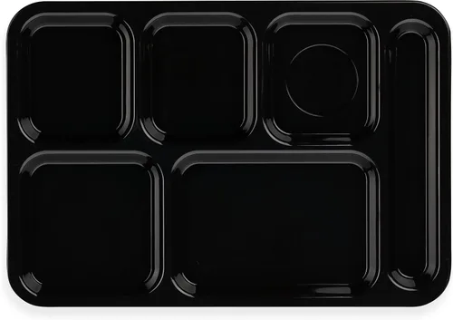 Vista 2 de Carlisle FoodService Products Bandeja de 6 compartimentos para mano derecha, 10" x 14", color negro