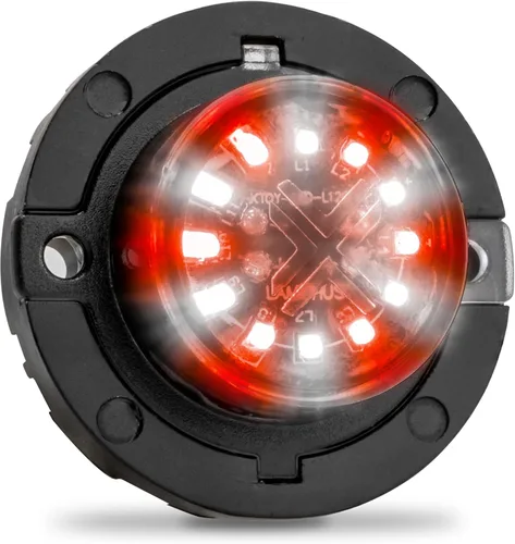Vista 17 de Lamphus SnakeEye III Ámbar Azul 12W LED Luz estroboscópica oculta [Clase SAE 1] 12V Bombilla redonda impermeable de 1 pulgada para parpadeo de azul