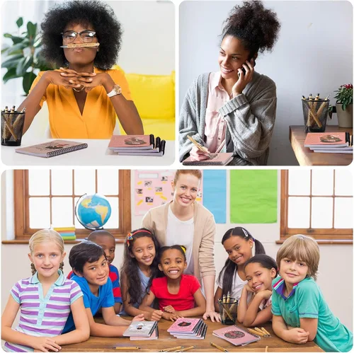 Vista 4 de Pasimy 8 cuadernos negros para mujeres, afroamericanos, espirales, motivacionales, para niñas negras, cuaderno de tapa dura inspirador con 8