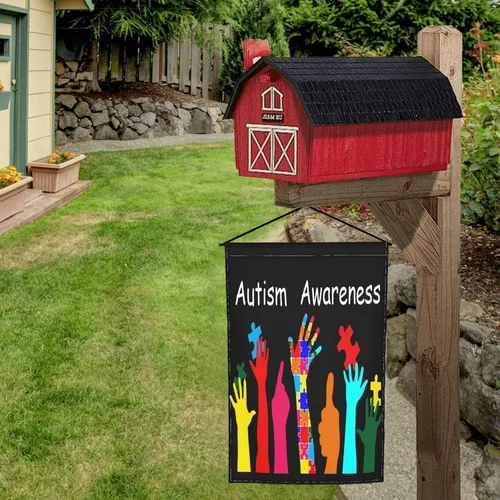 Vista 5 de Bandera de jardín de concientización sobre el autismo, para exteriores, 12 x 18 pulgadas, regalos florales, mini banderas de casa de campo de doble