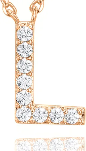 Vista 153 de PAVOI 14K White Gold Plated Cubic Zirconia Initial Necklace Letter Dainty Necklaces for Women