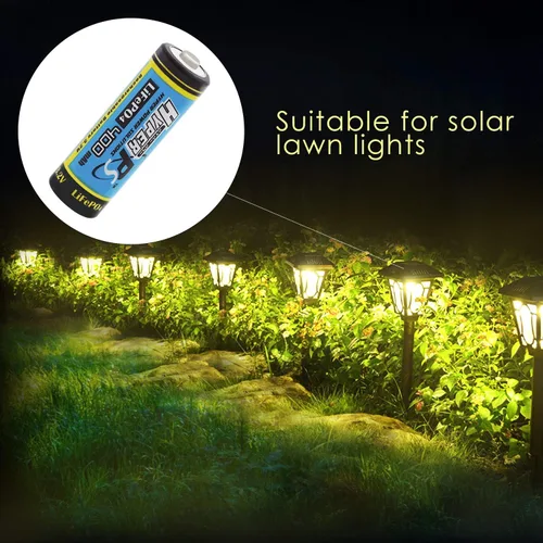 Vista 7 de Paquete de 16 baterías recargables LiFePo4 14430 de 3.2 V (0.551 x 1.693 in) 400 mAh para luz de panel solar, cepillo de dientes, afeitadora