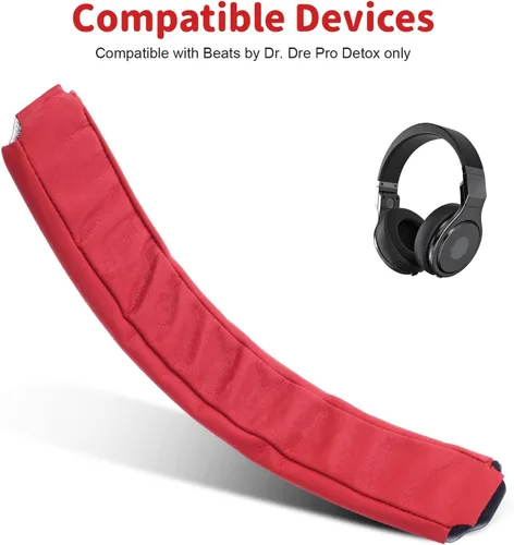 Vista 5 de Repuestos de almohadilla de esponja para diadema compatibles con auriculares Beats by Dr. Dre Pro Detox (rojo)