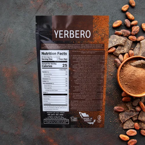 Vista 2 de Yerbero Cacao oaxaqueño en polvo – Bolsa de 8 onzas, opciones de 1 libra y 2 libras Cacao en polvo Rico, oscuro, crudo, vegano, 100% natural
