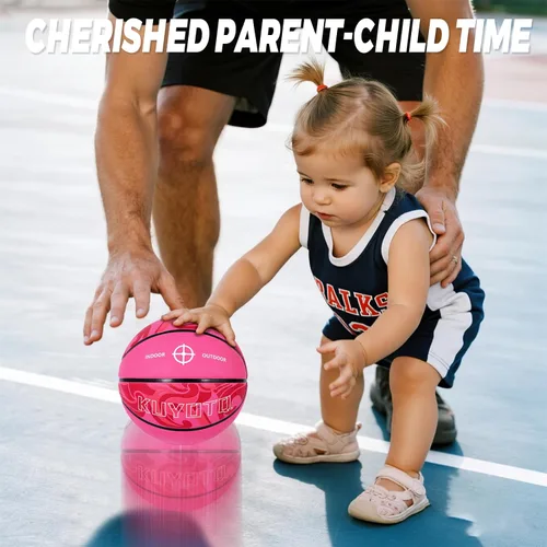 Vista 4 de KUYOTQ Baloncesto para Niños Pequeños Jóvenes Adultos Talla (3~7) Baloncesto de Goma Engrosada o Cuero Pequeño Mini Baloncesto Tacto Suave