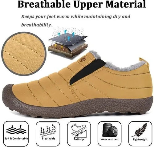Vista 2 de Eagsouni Botas de nieve para hombre y mujer, zapatos de invierno, antideslizantes, resistentes al agua, totalmente forradas de piel, para exteriores