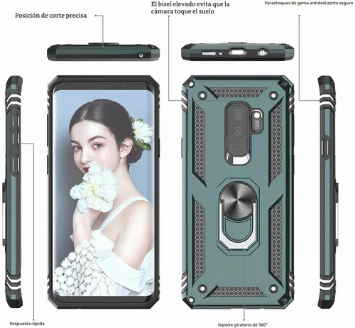 Vista 3 de LeYi Funda para teléfono Galaxy S9 Plus, Samsung Galaxy S9 Plus con [2 unidades] Protector de pantalla curvado 3D para hombres y mujeres