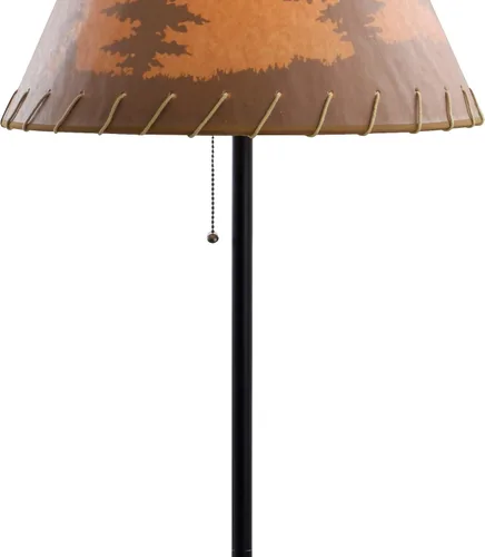 Vista 7 de Catalina Lighting 19910-000 Lámpara de pie rústica para cabaña, lámpara de pie, luz de sala de estar para cabina o hogar, bombilla LED no incluida