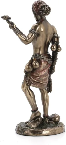 Vista 6 de Veronese Design Eshu The Divine Trickster God of The Yoruba - Estatua de acabado de bronce antiguo de resina fundida en frío de 8.5 pulgadas