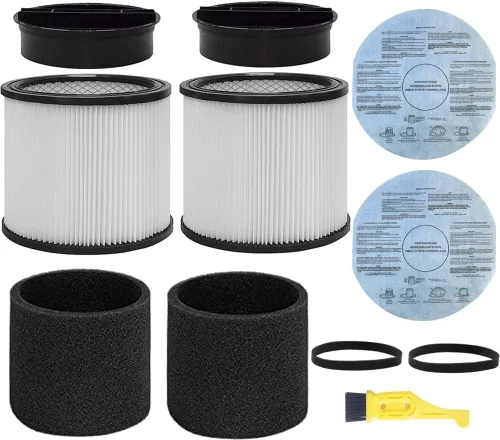 Vista 8 de Filtro 90304 para aspiradora en seco y húmedo Shop Vac con tapa, 3 piezas de filtro de manga de espuma 90585, 2 piezas de filtro 9010700 con banda