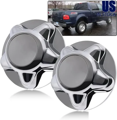 Vista 17 de PIT66 Tapa central de rueda para Ford E150 E250 E350 F250 F350 1994-2008 4WD cubierta central de rueda delantera, 1 unidad, color plateado