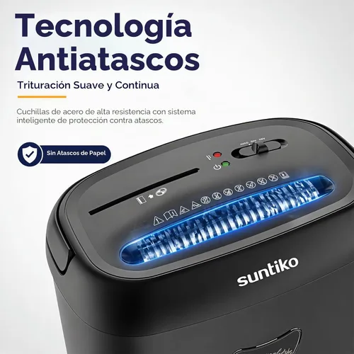 Vista 4 de Suntiko Trituradora de papel resistente de corte cruzado de 14 hojas