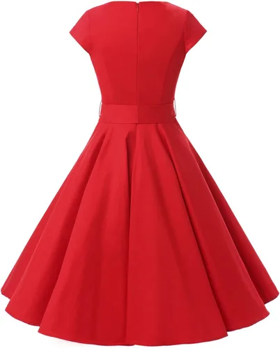 Vista 91 de Dressystar - Vestidos clásicos de fiesta con mangas casquillo, estilo Rockabilly y retro de la década de 1950
